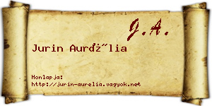 Jurin Aurélia névjegykártya